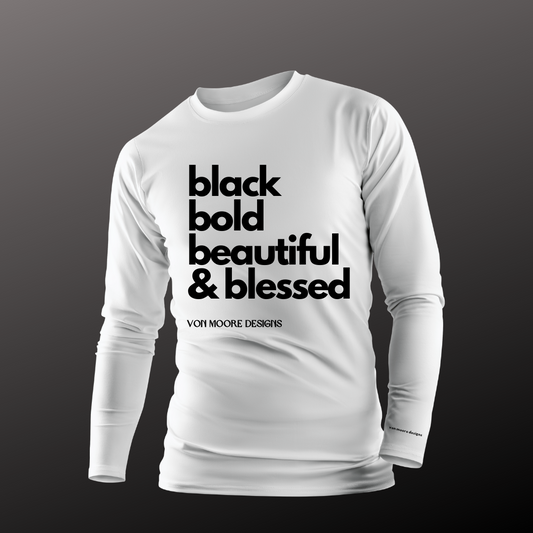 Black Bold Beautiful & Blessed Long-Sleeve